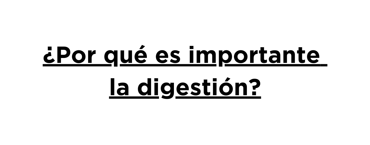 Por qué es importante la digestión